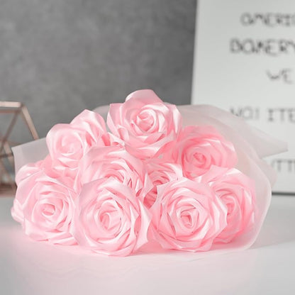 1-1/2 Inch Wide Baby Pink Satin Ribbon, 50 Yards Solid Polyester Fabric Ribbon for Roses Making, Gift Wrapping, Christmas, Wedding Decorations, Crafts, Bows, Flower Bouquets