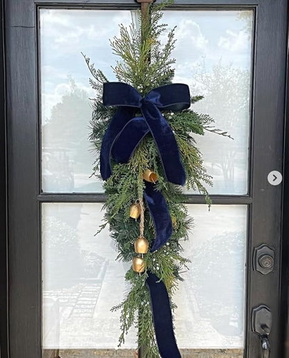 Navy Blue Velvet Ribbon 1'' 25 Yards for Christmas Tree, Gift Wrapping, Flower Bouquet, Wreath Decorations, Bow Making
