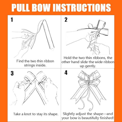 Pull Bows for Gift Wrapping – 10PCS Premium Large Iridescent Orange Decorative Ribbon Bow, 6" Finished Size – Perfect for Holiday, Wedding, Birthday, Bridal & Baby Shower Gifts