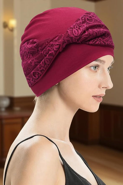 XYIYI Knot Chemo Headwear for Womens Cancer Patients, Stretchy Chemotherapy Headwraps Beanie Hats