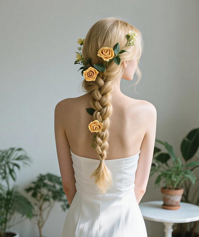 Foam Roses with Pearls 2.56in 50PCS Gold Roses Artificial Flowers Bulk Foam Flowers with Stem for Wedding, Bridal Shower, Cake, Graduation and Home Decor(Gold)