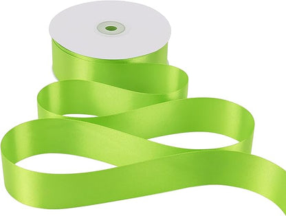 MEEDEE Lime Satin Ribbon 1-1/2 inch Lime Ribbon Double Faced Satin Ribbon by 50 Yards Lime Green Ribbon for Christmas Tree, Wreaths, Crafts, Satin Weddings, Flower Bouquet, Holiday Decorating