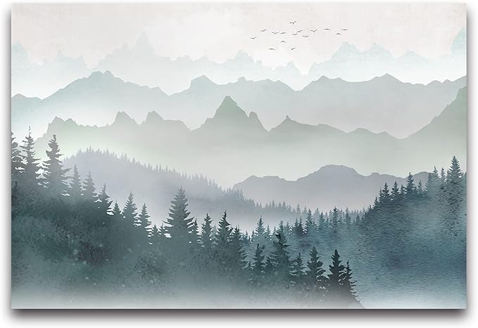 Cliouar-Mountain Peaks Woods Bedroom Living Room Decoration Mural Wallpaper 103" x 69"(Not Self-Adhesive)
