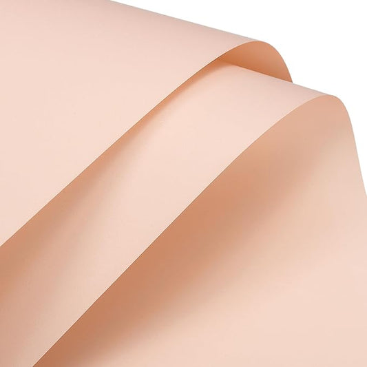MECCANIXITY Pearlescent Film Flower Wrapping Paper 22.8x22.8 Inch Waterproof for DIY Crafts, Gift/Gift Box Packaging Cream Pink Pack of 10