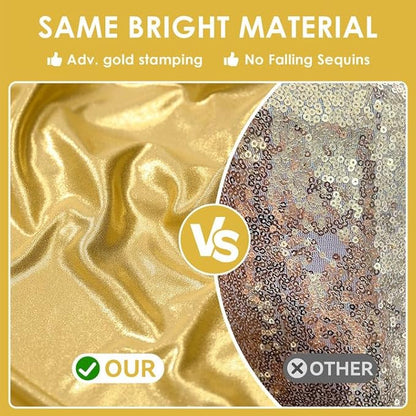 gogoparti 40x10FT Gold Sequin Backdrop Curtain - 8 Panels of 5x10FT Wrinkle-Free Glitter Drapes for Photography, Birthdays, Weddings & Graduations