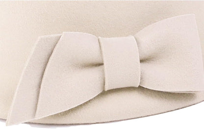 Women Wool Felt Ribbon French Fashion Vintage Millinery Beret Hats Top Cap Ladies Party Wedding Fedoras Chapeau