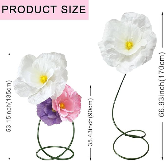 Giant Paper Flowers Decorations for Wall, 3Pack Large Fake Artificial Flower for Decoration, Waterproof Colorfast for Wall Room Decoration Bridal Shower Baby Shower Wedding Decor (Purple Pink White)
