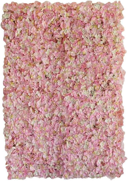 Efavormart 11 Sq ft. | Pink/Cream UV Protected Hydrangea Flower Wall Mat Backdrop - 4 Artificial Panels