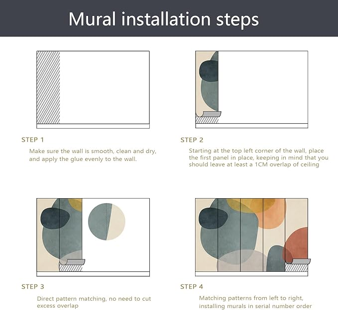 PYFFYP- Abstract Geometric Bohemian Wallpaper murals for Bedroom(Not Peel and Stick)