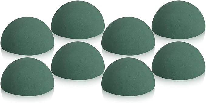 Round Dry Flower Foam 8Pcs 9cm Floral Dry Half Block for Artificial Flower Plant Wedding Bouquets Party Decoration Round Block for Craft