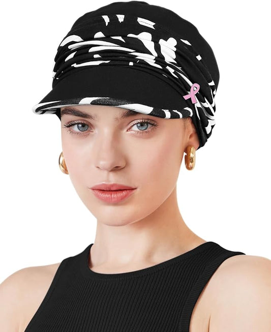 Chemo Headwear Viscose Newsboy Cap for Women Fall and Winter Hats