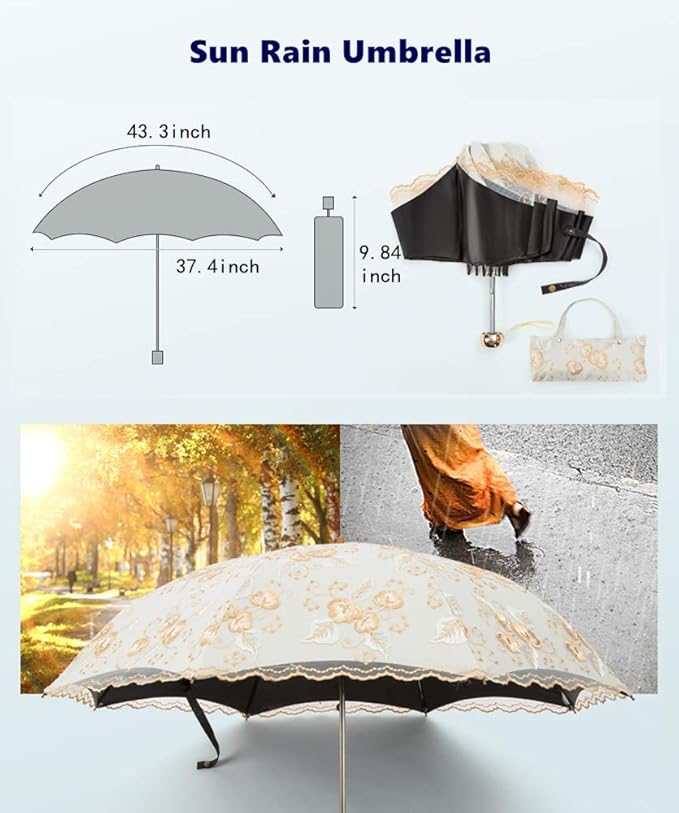 Honeystore Flower Lace Parasols for Wedding Party Lace Bridal Umbrella