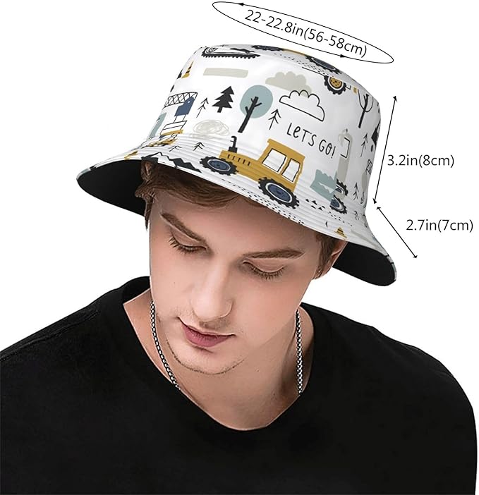 Christmas Navy Blue Tree Bucket Hat Novelty Sun Hats Trendy Fisherman Cap for Men and Women