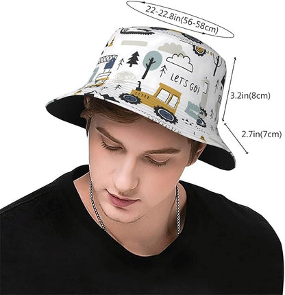 Christmas Navy Blue Tree Bucket Hat Novelty Sun Hats Trendy Fisherman Cap for Men and Women