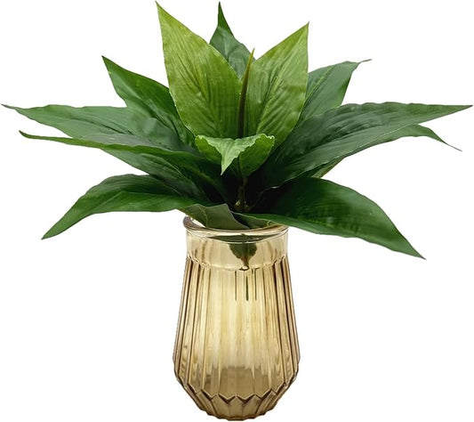 Artificial Agave Fake Plant, 10 Inches Faux Shrubs Bushes Plants for Indoor Outdoor Bedroom Garden Greenery UV Resistant Leaves Decor Wedding Party Office Planter Filler DIY Decoration Green 2 Pack