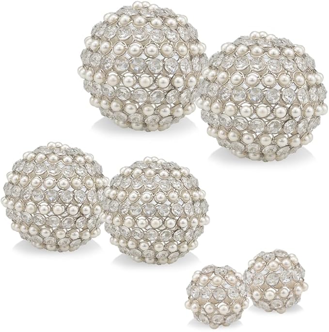 Modern Day Accents Facetas 4" Gold Cristal Spheres - Set of 2