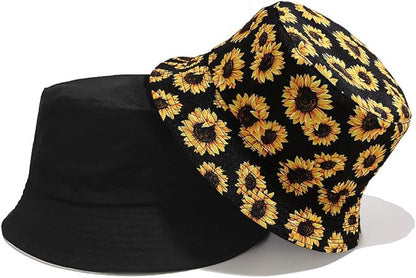 Malaxlx Unisex Bucket Hat Beach Sun Hat Aesthetic Fishing Hat for Men Women Teens, Reversible Double-Side-Wear