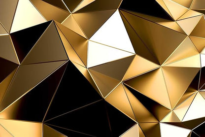 Golden 3D Geometric Lines Wallpaper - Large Wall Murals, Sofa & TV Wallpaper (Non-self-Adhesive)