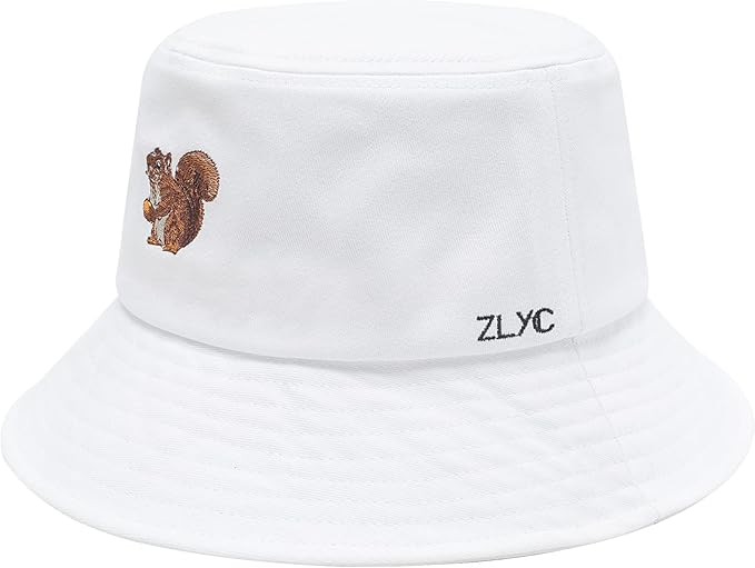ZLYC Unisex Fashion Embroidered Bucket Hat Summer Fisherman Cap for Men Women