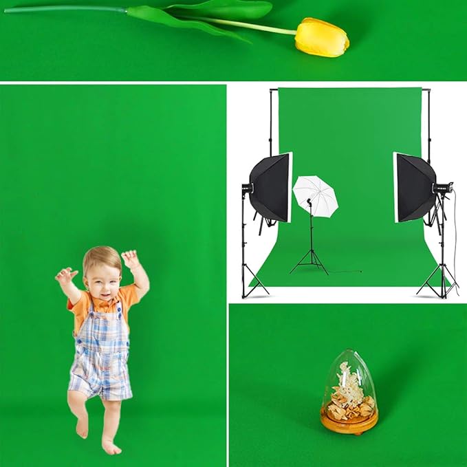GFCC Green Screen Backdrop - 10ftx10ft Green Photo Booth Backdrop for Photoshoot Greenscreen Background for Photography Video Recording Background