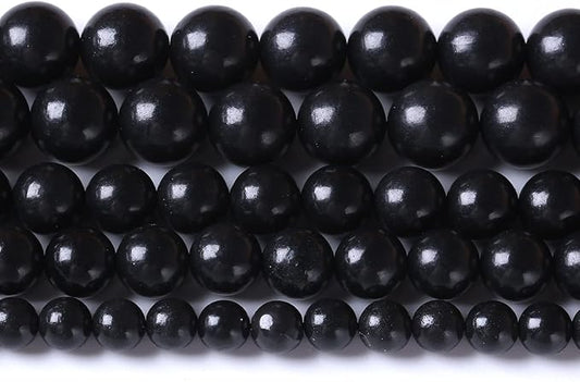 4MM 88PCS Natural Stone Shungite Beads Crystal Loose Beads for Jewelry Making DIY Bracelet