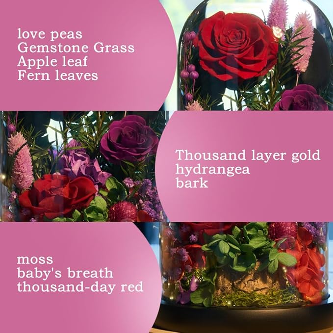 Preserved Roses,Forever Fresh Flowers 7.48in,Gift for Women,Mom,Grandma,Wife,Girlfriend,Sister,and Daughter Perfect for Birthday,Mother’s Day,Valentine’s Day (Mystic Purple2)