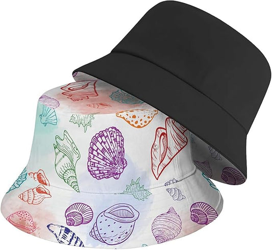 Bucket Hat for Women Men Unisex Sun Cap Packable Outdoor Fisherman Hat Headwear,Reversible Double-Side-Wear