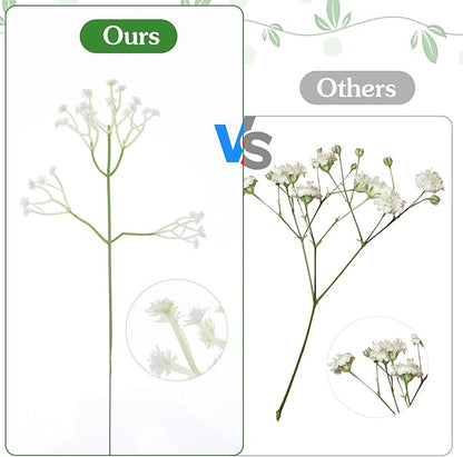 Eucalyptus Leaves Stems 120pcs 3 Kinds Mixed Artificial Greenery Stems Baby Breath Flowers Artificial Bulk Greenery Stem Floral Decor for Wedding Decor Vase Floral Arrangement Centerpiece DIY Bouquet