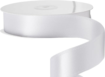 LIUYAXI White Double Faced Satin Ribbon, 1-1/2" X Continuous 50 Yards, Ribbons Perfect for Gift Wrapping Wedding DIY Craft Bow Making & Other Projects