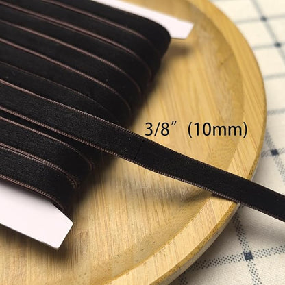 Chenkou Craft Coffee 25 Yards 3/8" Velvet Ribbon Lots Bulk (Coffee, 3/8"(10mm))