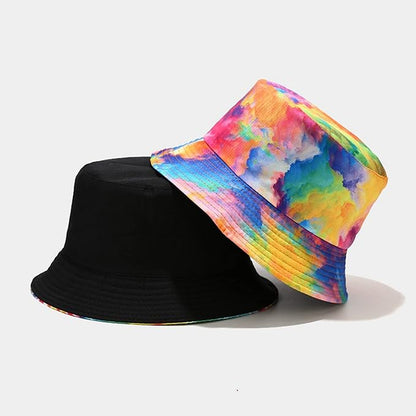 Mashiaoyi Unisex Print Double-Side-Wear Reversible Bucket Hat
