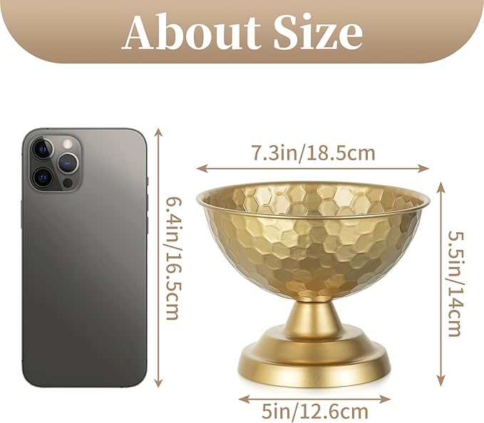 Sziqiqi Urn Vase Gold Centrepiece: 5.5in Small Vases for Wedding Table Decorations - Metal Flower Arrangement Pots Set of 10 - Vintage Honeycomb Vase for Party Reception Dinner Table