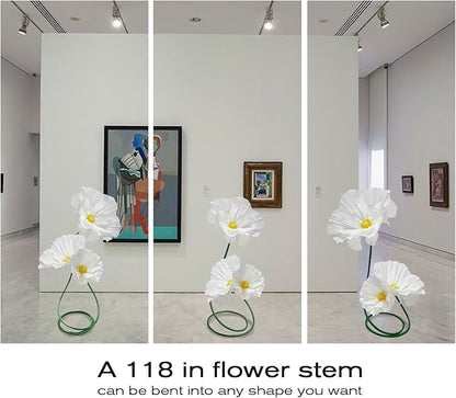 Fake Floral Arrangements Home Outdoor Decorations, Artificial Flower with Stems for Wedding, DIY Wedding Bouquets Centerpieces Arrangements Table Chair Decor Mall Display 3 Pack (White)