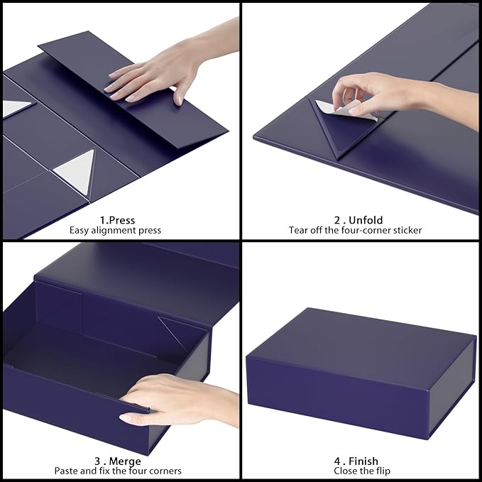 Blue Gift Boxes 11.9" x 8.5" x 3.3" with Magnetic Closure Lid Gift Box for Presents,Bridesmaid Gifts Boxe,Cute Boxes,Birthday Gift Box,Luxury for Gift Packaging, Magnetic Gift Boxe for Wrapping Gifts