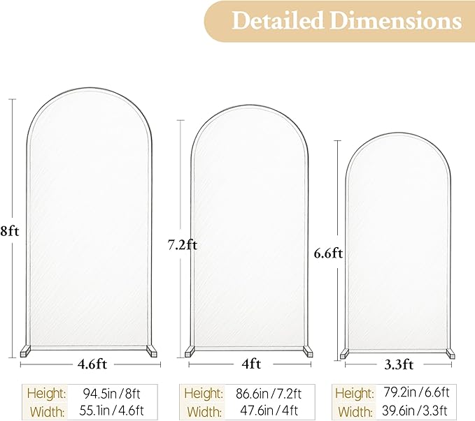 Gradient Pink Arch Backdrop Cover 8FT 7.2FT 6.6FT Arch Covers Stretchy Backdrop Set of 3, Party Arch Cover Spandex Fitted Fabric Hot Pink Wedding Arch Covers for Baby Shower Birthday Party Decoration