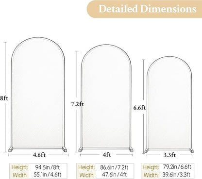 White and Blue Arch Backdrop Cover 8FT 7.2FT 6.6FT Arch Covers Stretchy Backdrop Set of 3, Wedding Arch Cover Spandex Fitted Double-Color Fabric Arch Covers for Party Baby Shower Birthday Decoration