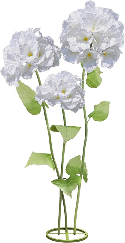 3Pcs Hydrangea Artificial Flower Decorations, Giant Flowers Wedding Decorations for Reception for Baby Shower Birthday Christmas Party Banquet Backdrop Shop Window Display Props (White)