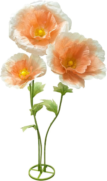 Giant Artificial Flowers for Home Decor Big Fake Hydrangea Flower for Outdoor Decoration Lifelike Paper Flower Decorations Large Handcrafted Paper Flowers Wedding Arrangement Flower Backdrop(Orange)