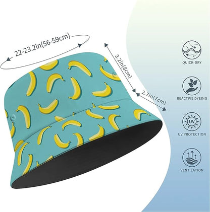 Bucket Hat for Women Men Unisex Sun Cap Packable Outdoor Fisherman Hat Headwear,Reversible Double-Side-Wear