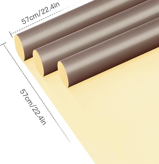 LeZakaa 20 Sheets Flower Wrapping Paper, Waterproof Reversible Floral Bouquet Paper, Coffee Brown Light Yellow Design for Valentines, Mothers Day, Party, Birthday, Wedding, Bridal Shower, Baby Shower