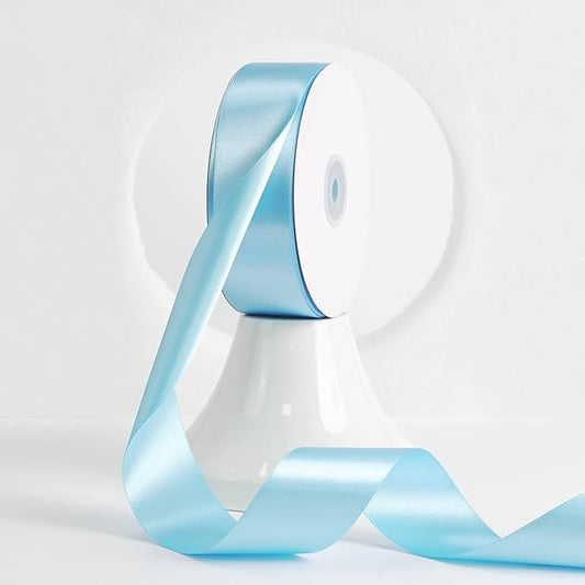 MEEDEE Blue Satin Ribbon 1-1/2 Inch Blue Ribbon Lux Double Faced Satin Ribbons by 50 Yards Polyester Satin Ribbons for Crafts, Weddings, Flower Bouquet, Holiday Decorating