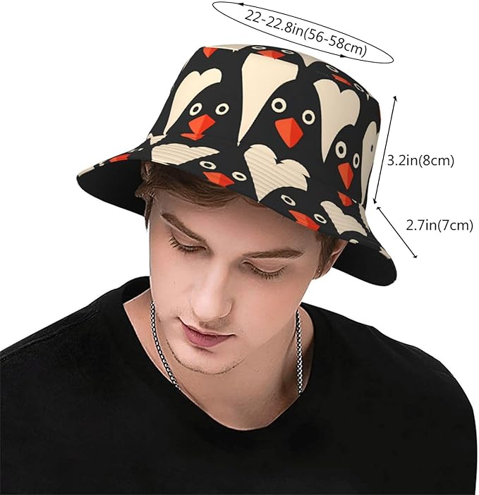 Christmas Navy Blue Tree Bucket Hat Novelty Sun Hats Trendy Fisherman Cap for Men and Women