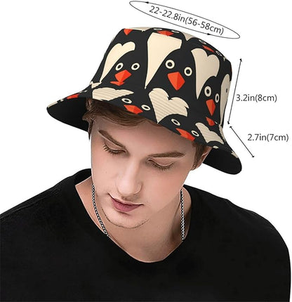 Christmas Navy Blue Tree Bucket Hat Novelty Sun Hats Trendy Fisherman Cap for Men and Women