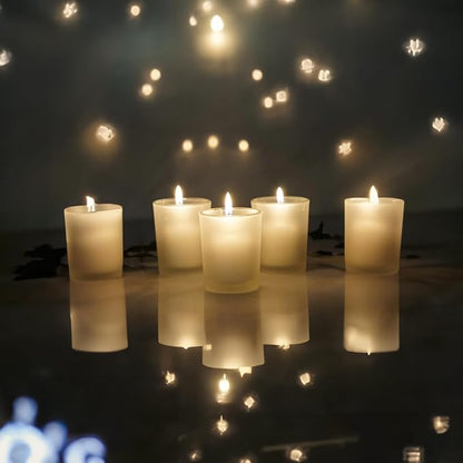 WGV Frosted Tea Light Votive Candle Holder 2.2x2.75, Tiny Utility Cylinder Glass Vase, Small Planter Terrarium for Home Accent Decor, 6 Pieces