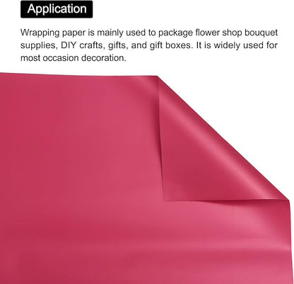 MECCANIXITY 10 Pcs Flower Wrapping Paper 22.8x22.8 Inch Waterproof Florists Wrapping Paper for Florist Bouquet Supplies, DIY Crafts, Gift/Gift Box Packaging Red
