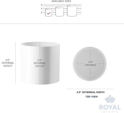 Royal Imports Flower Acrylic Vases Cylinders - Decorative Centerpiece Display for Home or Wedding - Non Breakable Plastic, 4" - White