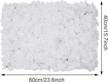 16"x 24" Artificial Flower Wall Panels,Flower Wall Mat Silk Flower Panels for Outdoor Garden Backyard Fence Fence Privacy Screen and Indoor Wall Decor(20Pcs White,Style 3)