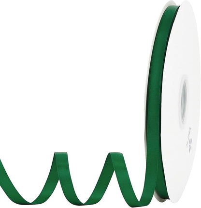 MEEDEE Dark Green Satin Ribbon - 3/8 Inch Double Faced Satin, 100 Yards for Wedding, Gift Wrapping, Crafts & Card Making