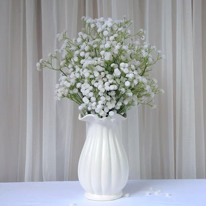 100PC Baby Breath Artificial Flowers - Babies Breath Flowers Artificial Bulk Faux Flowers Bouquet White Flores Real Touch Fake Flowers Arrangements Wedding Centerpieces Tables Decorations