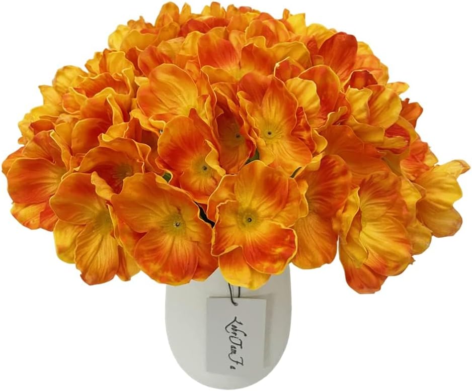 10 PCS High Quaulity Fresh Artificial Mini Real Touch PU/Latex Corn Poppies Decorative Silk Fake Artificial Poppy Flowers for Wedding Holiday Bridal Bouquet Home Party Decor (Orange)